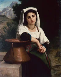 Italienische Frau am Brunnen