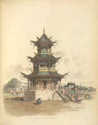 Eine Pagode oder Tempel