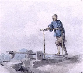 Chinesischer Arbeiter bei der Arbeit