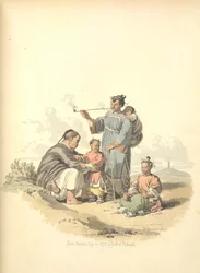 Bauer mit Familie