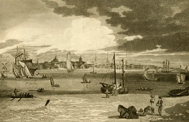 Ansicht von Liverpool, von der Fähre, Lancashire, 1808