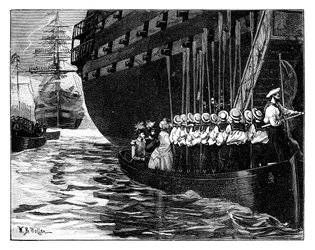 Besuch der Königin beim Kaiser und der Kaiserin der Franzosen in Cherbourg, Frankreich, 1858