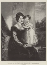 HRH Victoria Maria Louisa, Herzogin von Kent, und Ihre Majestät die Königin im Alter von drei Jahren