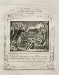 Das Buch Hiob: Pl. 7, Und als sie ihre Augen von ferne aufhoben und ihn nicht erkannten...