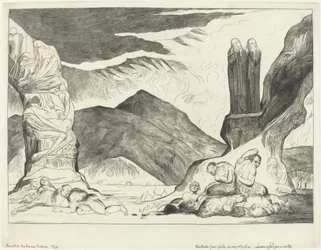 Der Kreis der Fälscher, Dante und Virgil halten sich die Nasen wegen des Gestanks zu