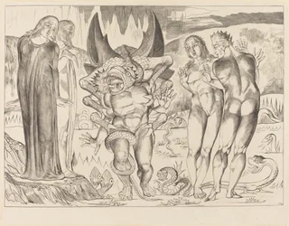 Der Kreis der Diebe; Agnolo Brunelleschi wird von einer sechsfingrigen Schlange angegriffen