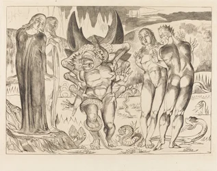 Der Kreis der Diebe; Agnolo Brunelleschi wird von einer sechsfingrigen Schlange angegriffen