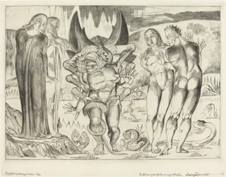 Der Kreis der Diebe, Agnolo Brunelleschi von einer sechsfingrigen Schlange angegriffen, 1827