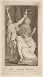Der Tod der Lucretia, aus Allens neuer und unparteiischer römischer Geschichte, 1797