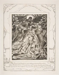 Die Zerstörung von Jobs Söhnen, aus Illustrationen des Buches Hiob, 1825-26