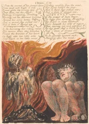 Das erste Buch Urizen, Tafel 10, 7. Aus den Höhlen seiner gegliederten Wirbelsäule... (Bentley 11)