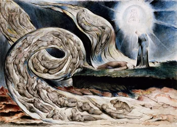 Der Kreis der Lüsternen oder Der Liebeswirbel, Francesca da Rimini und Paolo Malatesta, aus Dantes Inferno, Gesang V