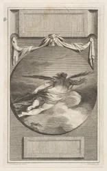 Geflügelte Figur, die durch Wolken fliegt, ca. 1780-87