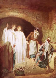 Engel verkünden, dass Jesus von den Toten auferstanden ist