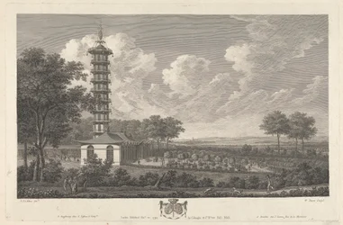 Chinesischer Pavillon in europäischer Landschaft