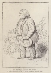 Ernest Renan, französischer Philosoph und Religionshistoriker, zu Hause