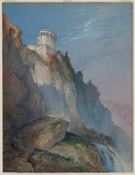 Der Tempel der Vesta und die Wasserfälle von Tivoli