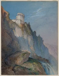 Der Tempel der Vesta und die Wasserfälle von Tivoli, 1859