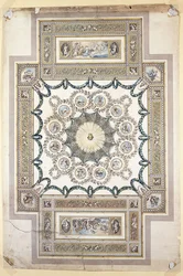 Entwurf für die Bibliotheksdecke in Woburn Abbey