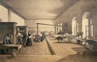 Einer der Krankensäle des Krankenhauses in Scutari, 1856