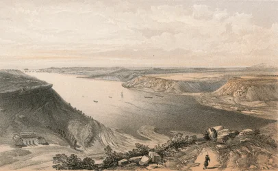 Die Nordseite des Hafens von Sewastopol vom Hafen aus, 22. Juni 1855