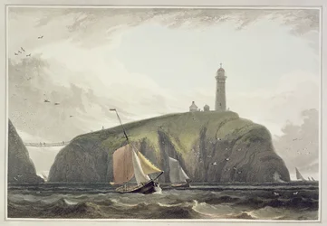 Leuchtturm auf dem South Stack, Holyhead, aus 