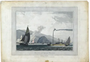 Dampfschiff auf dem Clyde bei Dumbarton