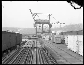 Reisender Direktlader bei der West Shore Rail Road, Weehawken, New Jersey, 1912