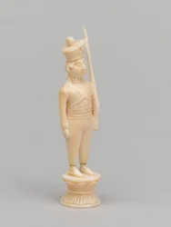 Weißer Bauer, Schachfigur, Indien, um 1820