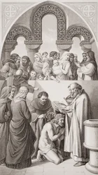 Die Taufe von König Ethelbert von Kent durch St. Augustine in Canterbury im Jahr 597, aus 