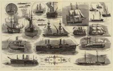 HMS Imperieuse und einige der neuesten Schiffstypen der britischen Marine