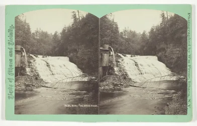 Felsiger Wasserfall, Ithaca-Schlucht, spätes 19. Jahrhundert