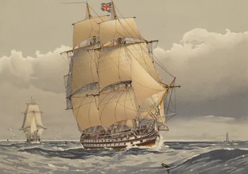 Linienschiff mit 74 Kanonen, um 1794