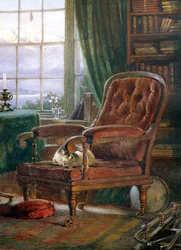 John Ruskins Arbeitszimmer in Brantwood, Cumbria, 1882 (Detail)