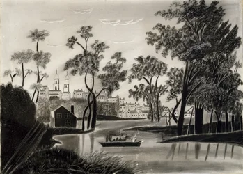 Pastorale Szene, wahrscheinlich 1825-1850 (Graphit auf Sandpapier)