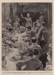 Feier des Einzugs in Bloemfontein, das von Lord Roberts im Club gegebene Abendessen