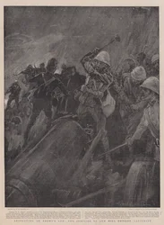 Zerstörung einer feindlichen Kanone, die Überraschung von Gun Hill außerhalb von Ladysmith