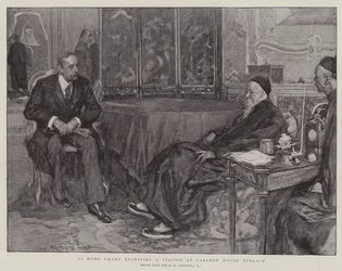 Li Hung Chang empfängt einen Besucher im Carlton House Terrace