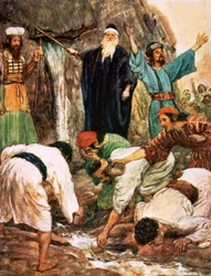 Moses schlägt den Felsen