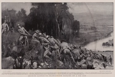 Nähern von Ladysmith, Matrosen ziehen eine große Kanone