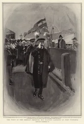 Der Besuch des deutschen Kaisers, Seine Majestät landet in Port Victoria