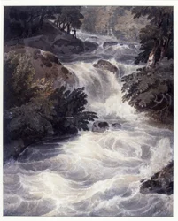 Wasserfall bei Ambleside, durch ein Fenster gesehen, 1807