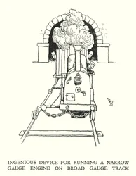Illustration für Railway Ribaldry von W Heath Robinson (Lithografie)