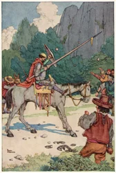 Illustration für Die Abenteuer des Don Quijote (Farblithografie)