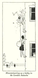 Bergsteigen als Hobby in den Londoner Vororten (Lithografie)