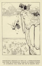 Bemerkenswerte Geistesgegenwart eines Kameramanns, der während eines versehentlichen Sturzes von der Spitze von Beachy Head eine interessante Nahaufnahme von sich selbst machte