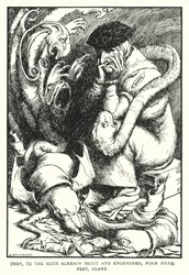 Sie formen Kopf, Füße, Klauen zu den bereits gezeugten und gezeugten Anzügen