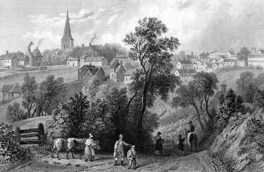 Braintree, Essex, graviert von Henry Adlard, 1832