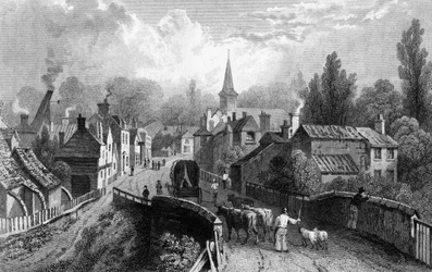 Chipping Ongar, Essex, graviert von Henry Adlard, 1832