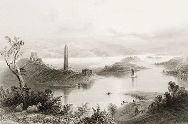 Devenish Island, County Fermanagh, Irland, aus 